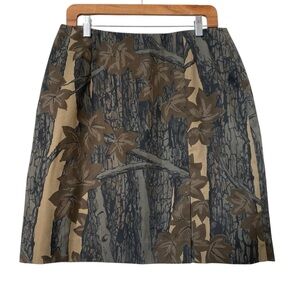 Winchester TreBark Camo Mini Skirt size Brown Gray Camouflage Fabric sz 14